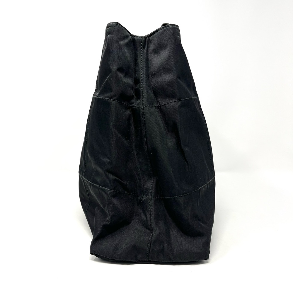 Vintage Prada Black Tessuto Nylon Triangle Logo Shoulder Bag Tote Chain Handle - Picture 6 of 13